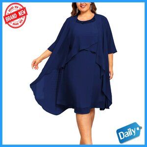 Plus Size Two Piece Formal Dress Set with Jacket Elegant Mother of Bride